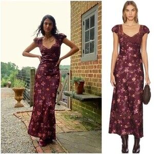 Free People Butterfly Babe Maxi Dress Floral Lace Bust Large ob1618731 $198